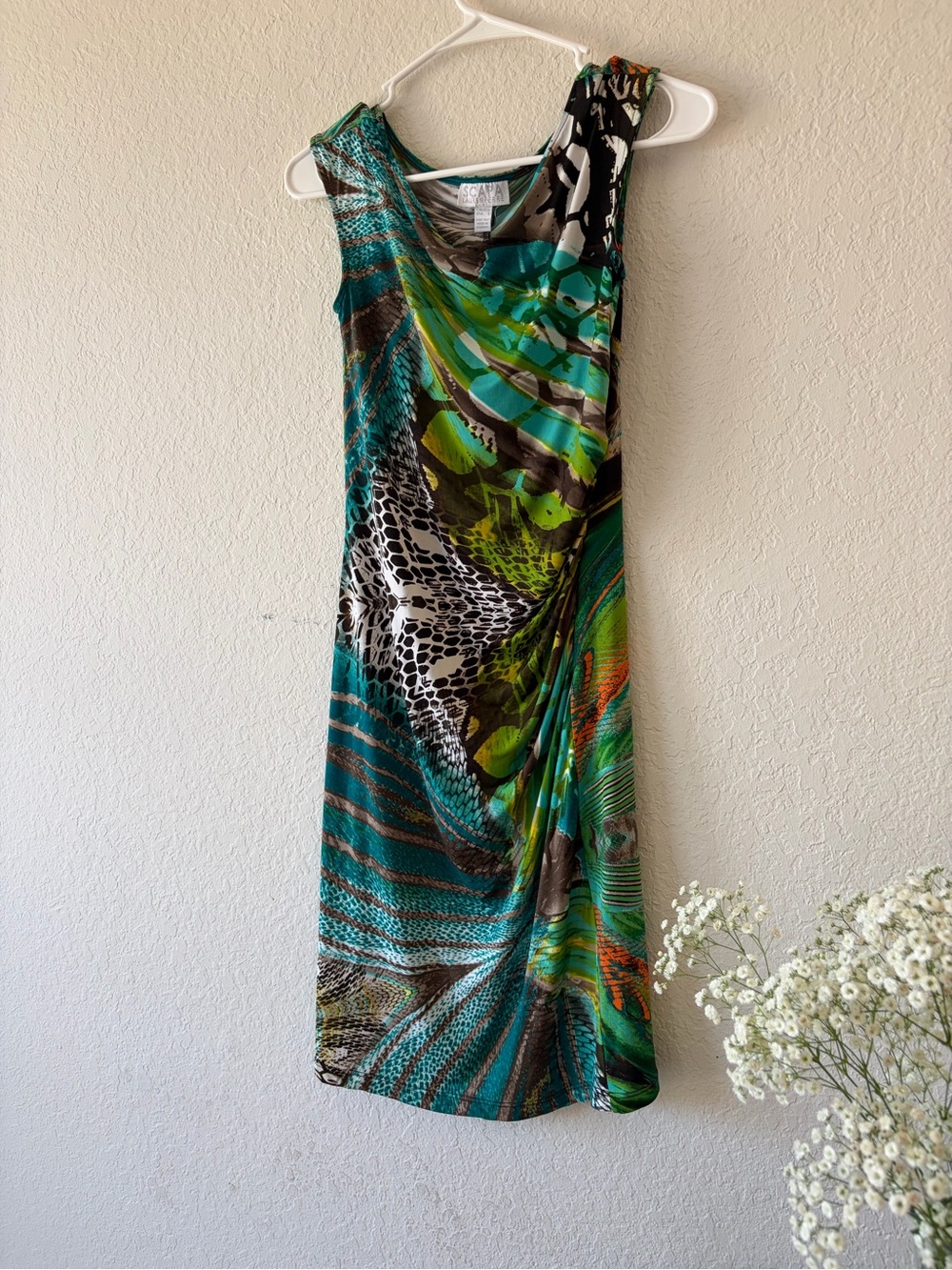 2000s SCAPA by Lauren Perre Abstract Animal Print Dress |Cavalli Inspired - Picture 8 of 8